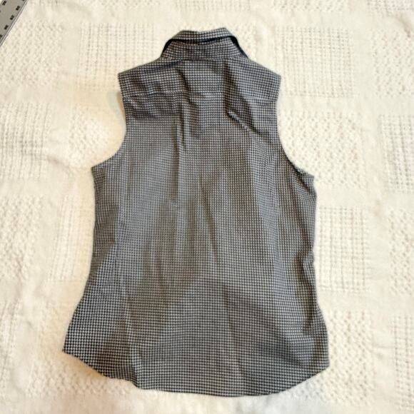 Lauren Ralph Lauren petite P/M medium B&W check button front top TS 2671 - Picture 6 of 8